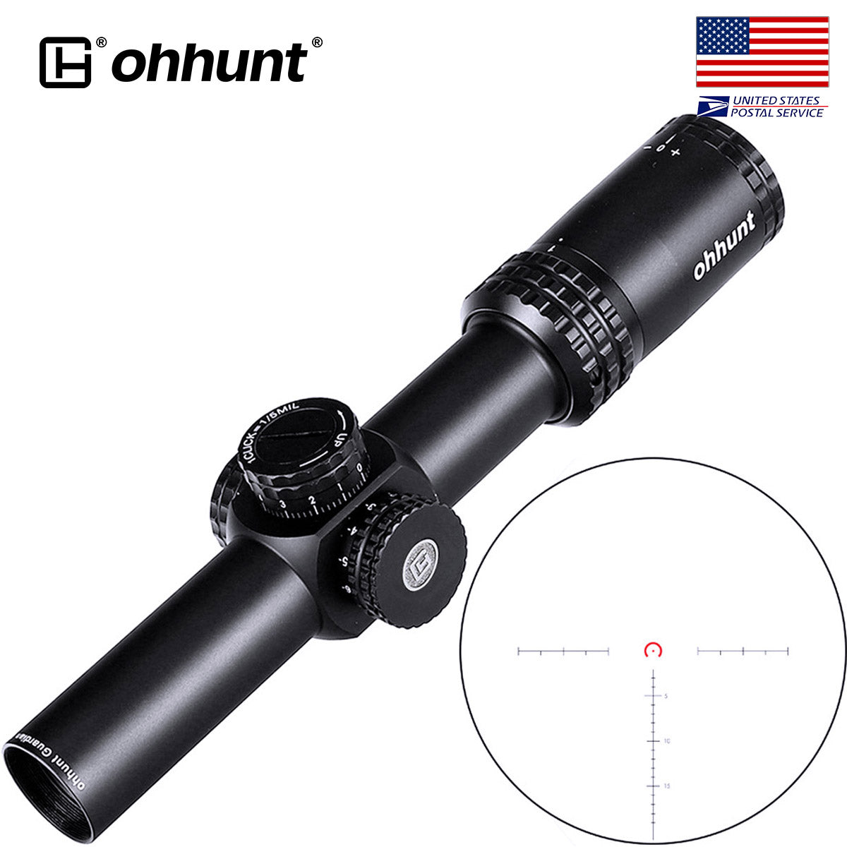 ohhunt® Guardian 1-6X24 コンパクト ライフル スコープ タクティカル