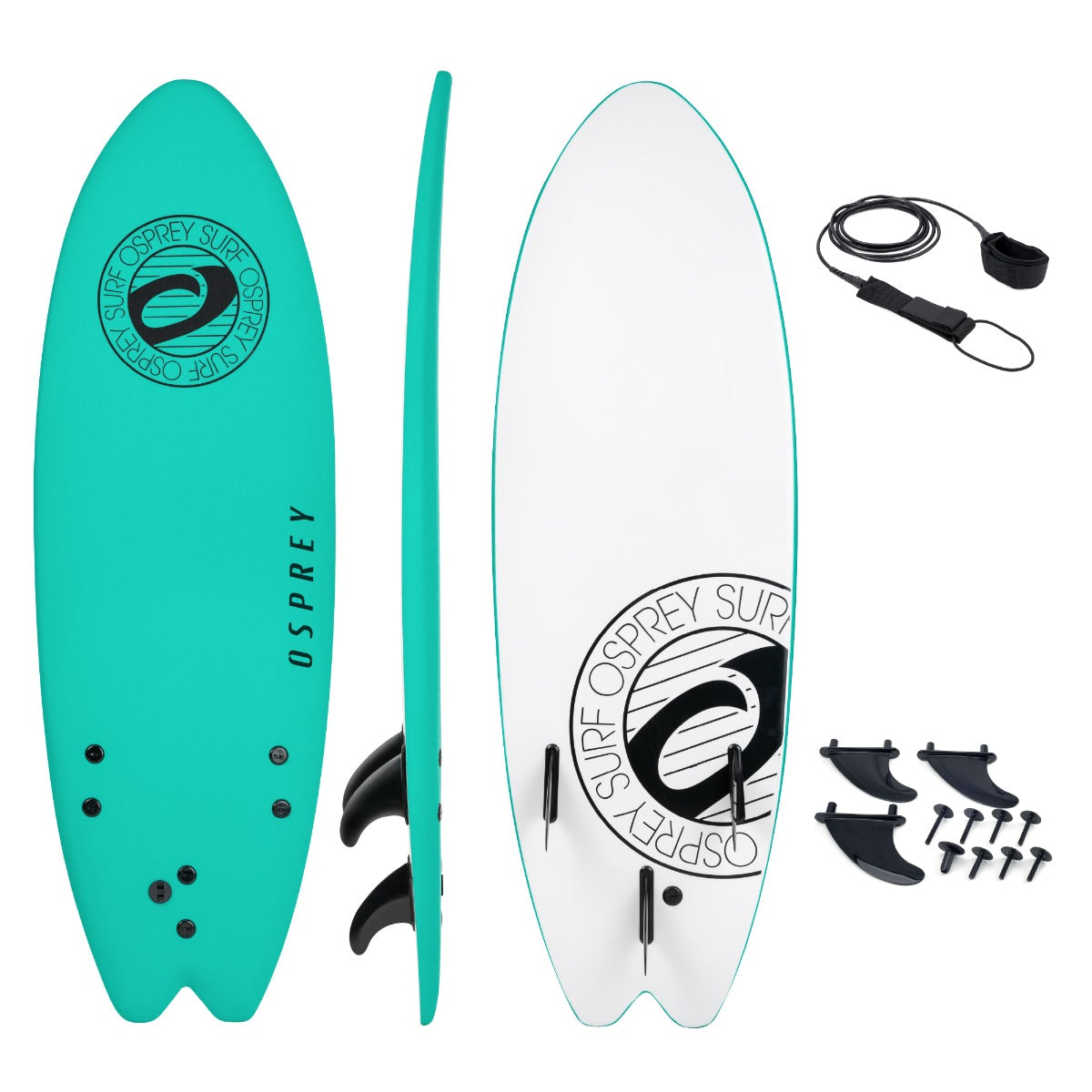 5ft 8in Foamie - Mint Green | Beginner Surfboards | Osprey