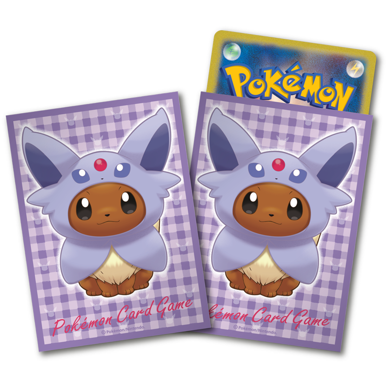 進化形のポケモンたちのポンチョを着たイーブイのデッキシールドが