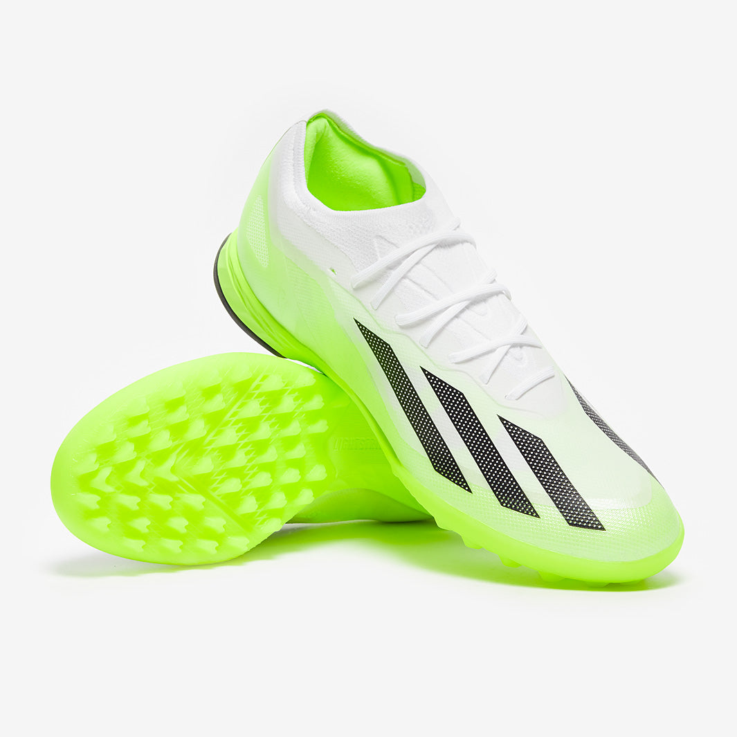adidas X Crazyfast.1 TF - White/Core Black/Lucid Lemon - Mens Boots