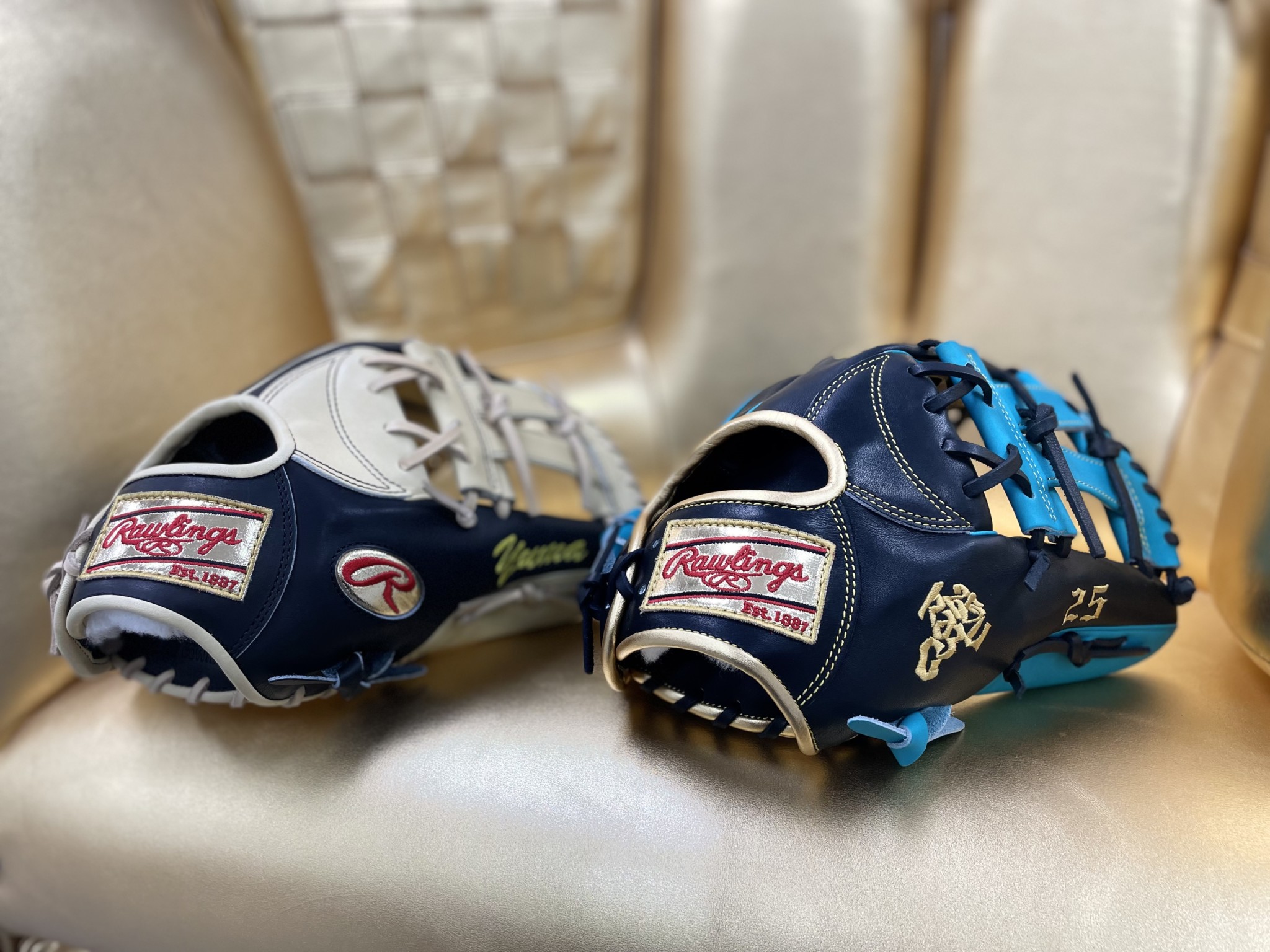 2022年シーズンより岡本選手＆宗選手が「ゴールドラベル」グラブを使用