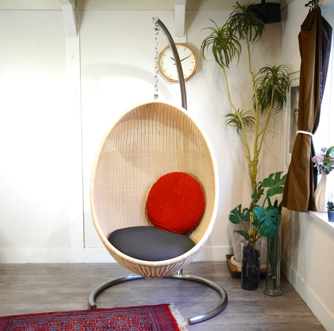 ヤマカワラタン ハンギングエッグチェア&ステンレススタンド ナナ