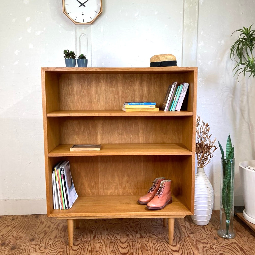 デンマーク製 ブックシェルフ 本棚 飾り棚 ヴィンテージ 中古 オーク