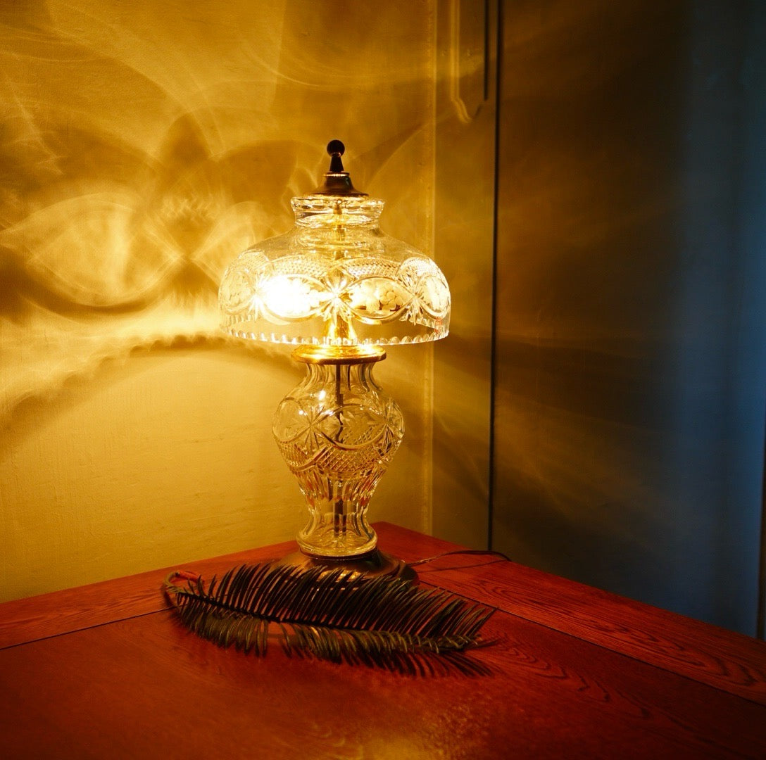 クリスタルガラスのテーブルランプ ヴィンテージ CRYSTAL CLEAR