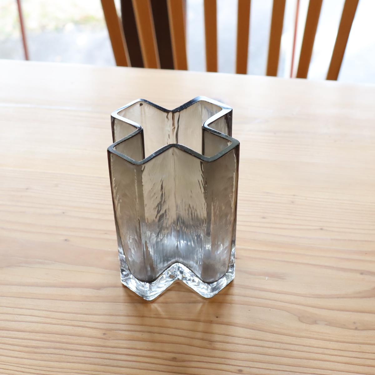 ホルムガード / Holmegaard クロスベース グレー フラワーベース H12