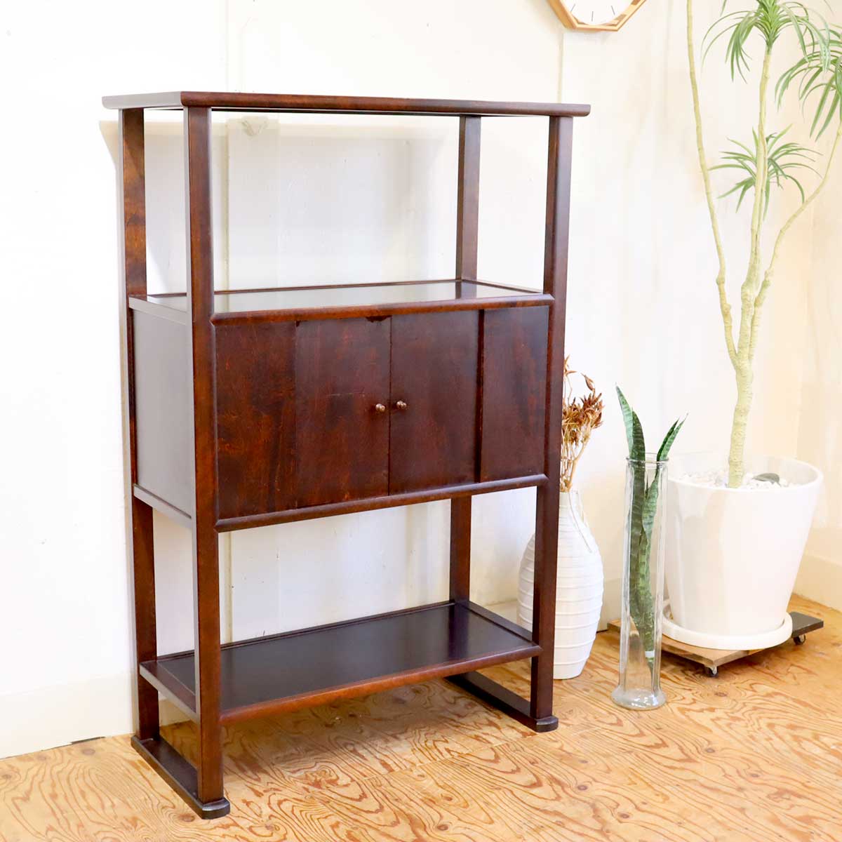 松本民芸家具 朝鮮棚 506型 飾り棚 食器棚 中古 和家具 木 シンプル