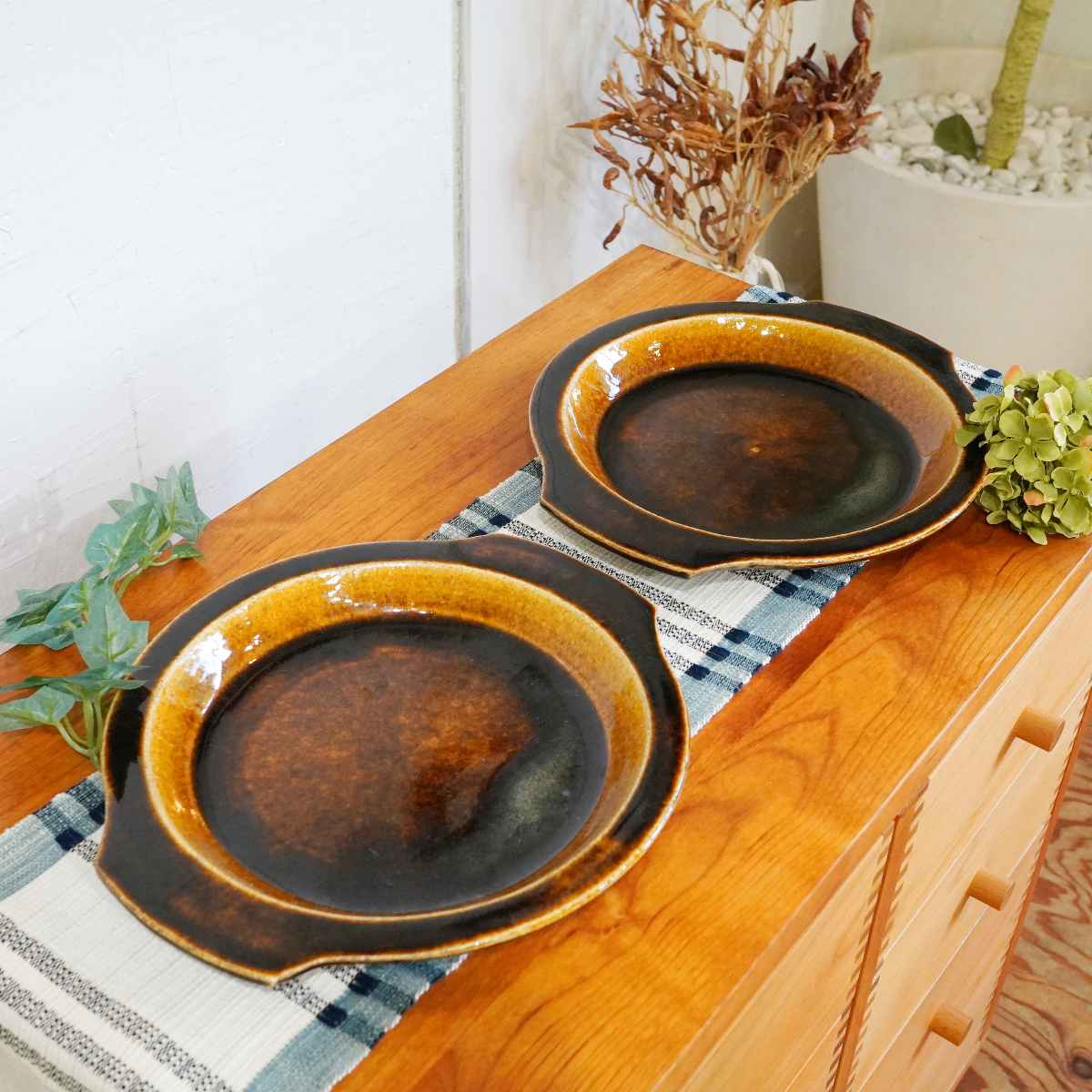 岩井窯 パイ皿 大 山本 教行 土鍋 丸皿 オーブン皿 オーブン料理