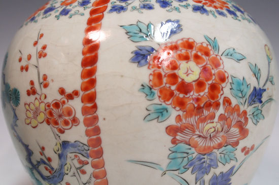 古美術青華堂｜H903 古伊万里・色絵柿右衛門様式沈香壺・一対(明治時代)