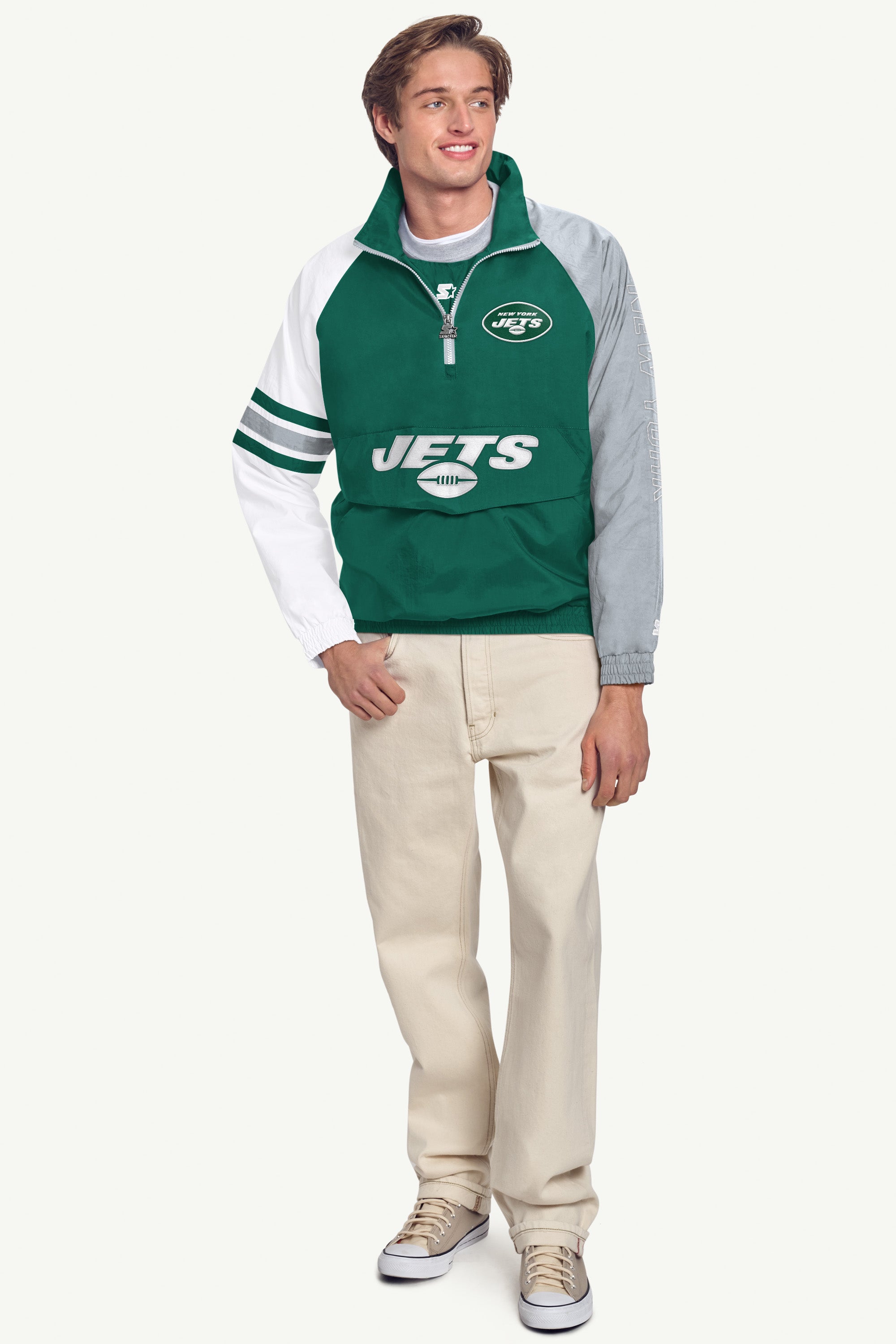 Mens New York Jets Quarter Zip Jacket | NFL | Starter