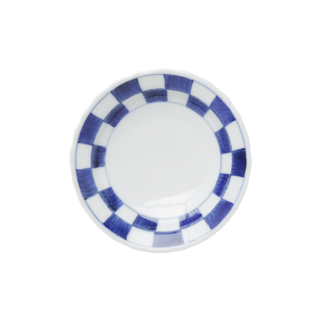 有田焼 染付 市松文 輪花小皿 9cm 李荘窯の通販｜Studio1156（スタジオ