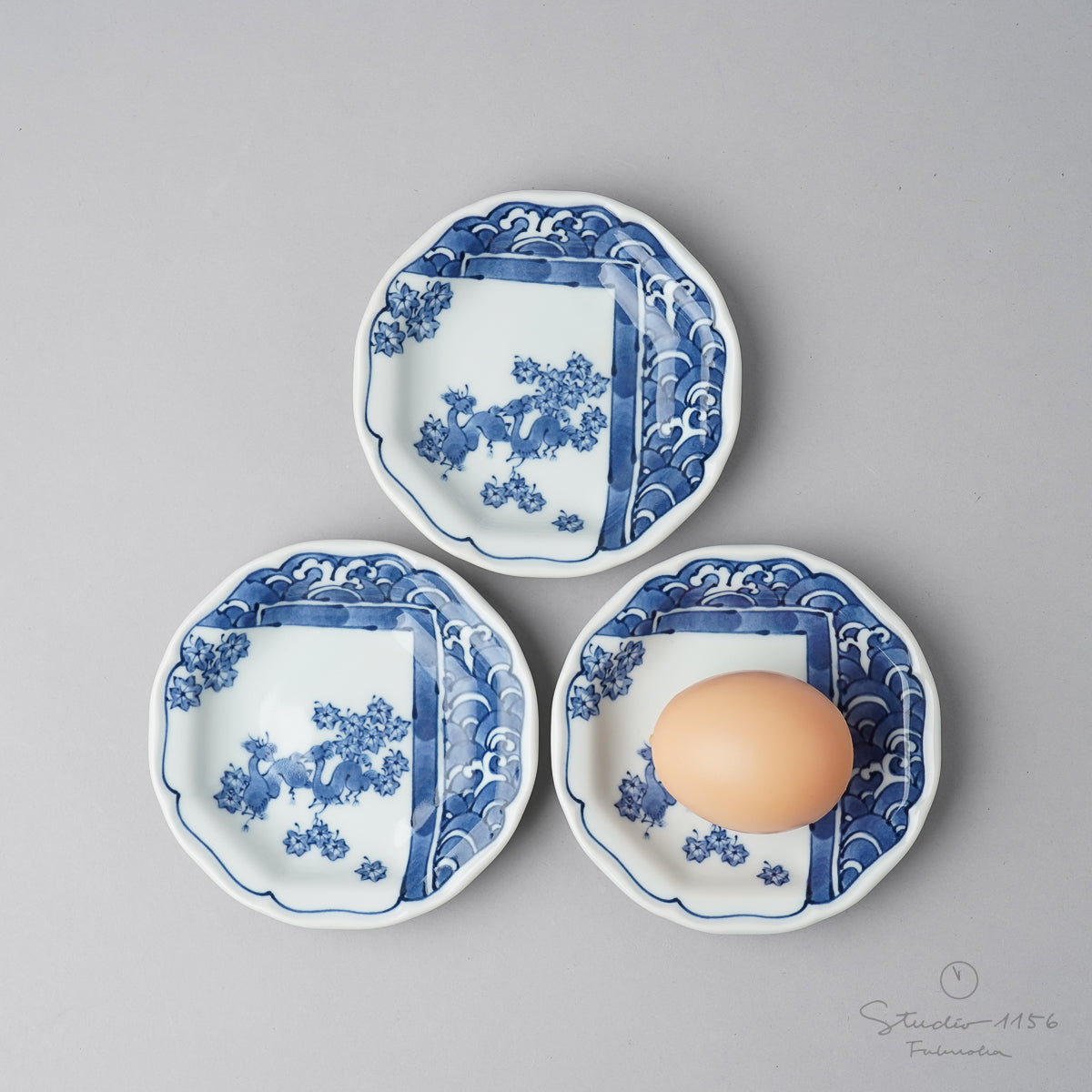 波佐見焼 染付紅葉鹿絵 八角小皿 10.5cm 高山陶器の通販｜Studio1156