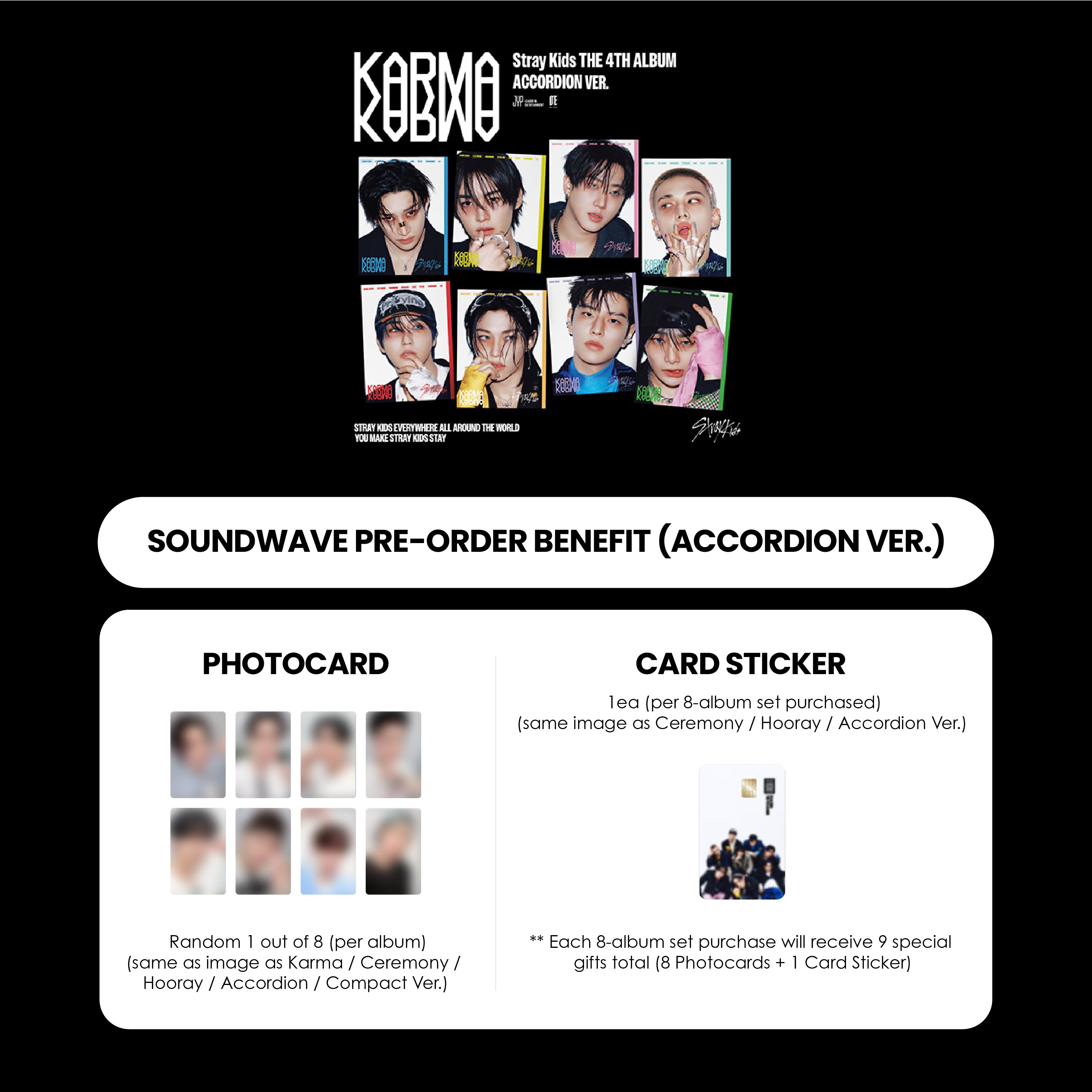 STRAY KIDS 4TH ALBUM - KARMA (ACCORDION VER.) (KOREA VER.) +