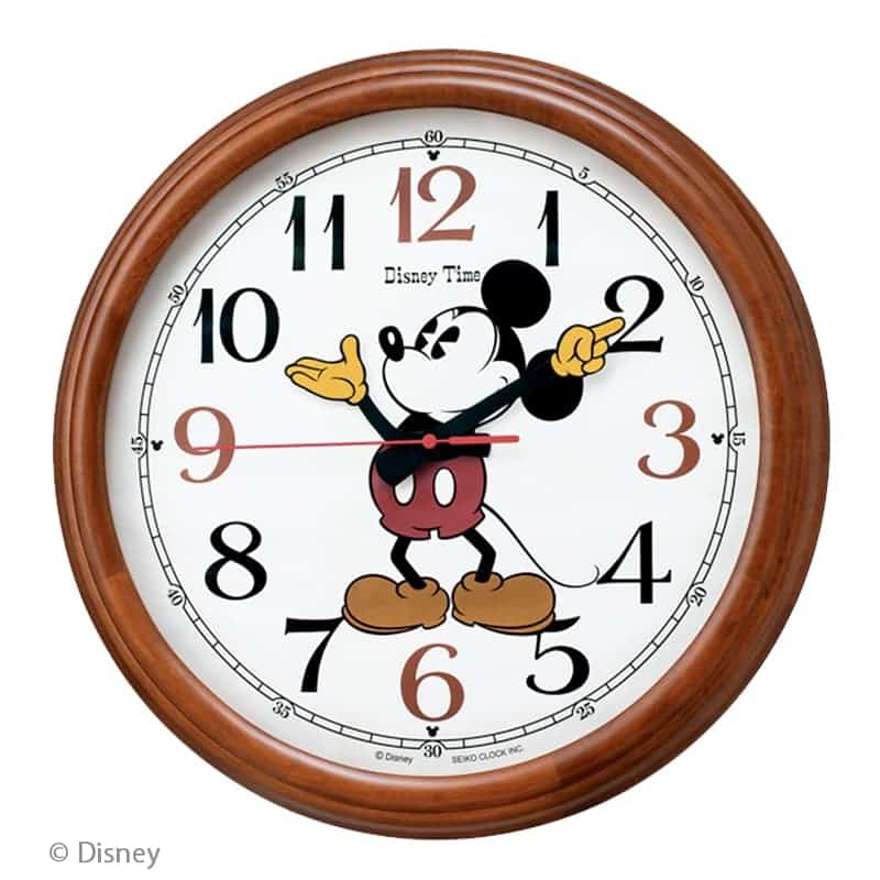 SEIKO セイコー ディズニー キャラクター 木枠 電波掛け時計 ミッキー