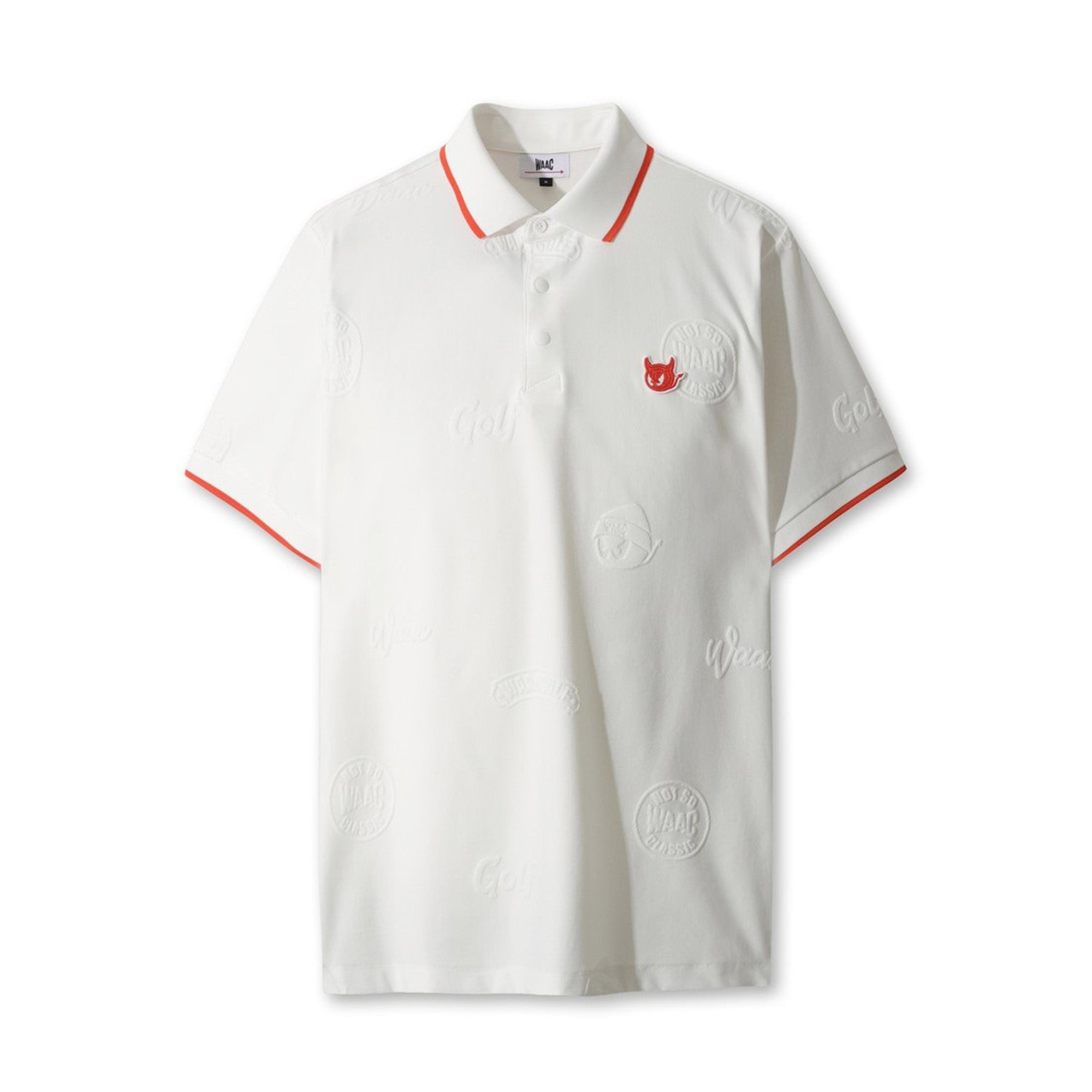 MEN WAACKYエンボスポロシャツ アイボリー