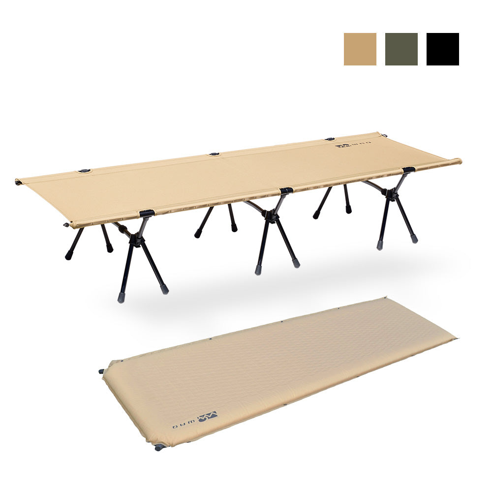 WAQ 2WAY フォールディングコット&インフレータブルマット8cm セット