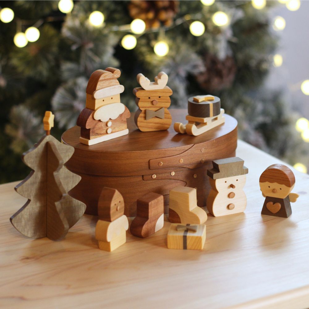 数量限定】クリスマスの積み木セット｜親子で楽しむナチュラルな木製