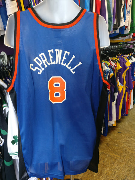 Vtg #8 LATRELL SPREWELL New York Knicks Champion Jersey 52