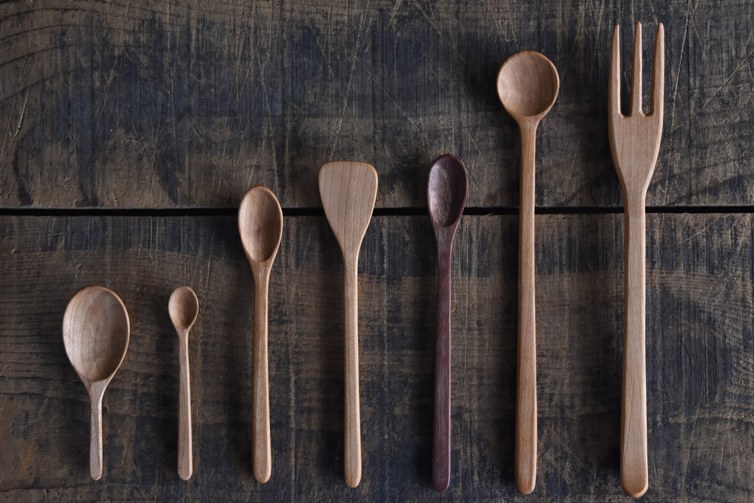 三谷龍二　木製 スプーン &フォーク　セット 木工作家・三谷龍二さんのお店“10cm”＠松本／長野県 | LEE