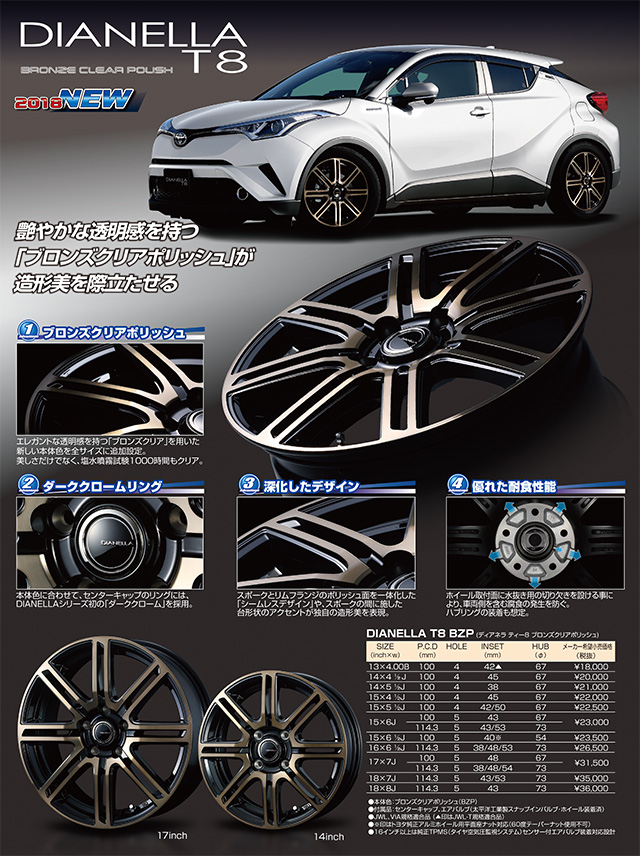 WHEEL DIANELLA T8（ディアネラ ティー8）に新色