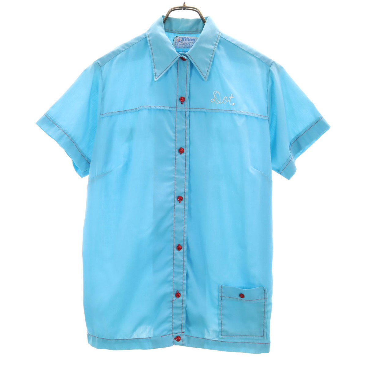70's HILTON ヒルトン ボウリングシャツ チェーン刺繍 アメカジ USA製