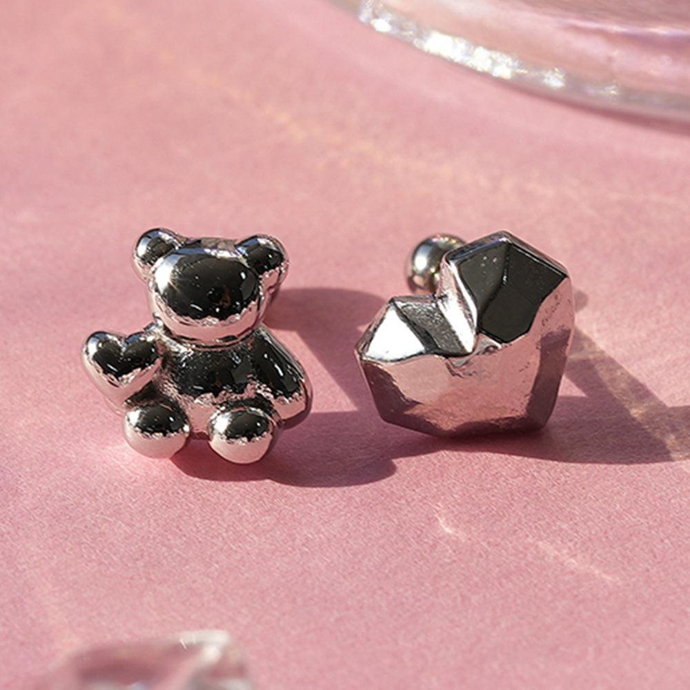 サージカル]くまちゃん&ハートピアッシング(2Type) 16G 韓国