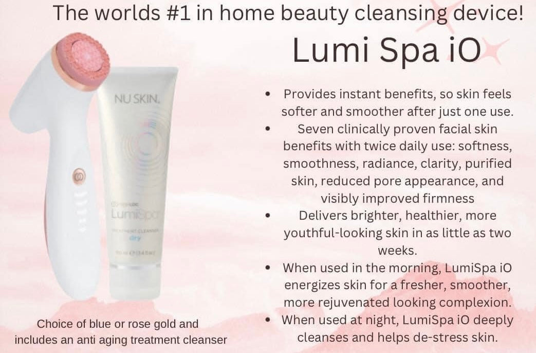NuSkin: ageLOC LumiSpa iO + Normal/Combo Cleanser - rose gold or