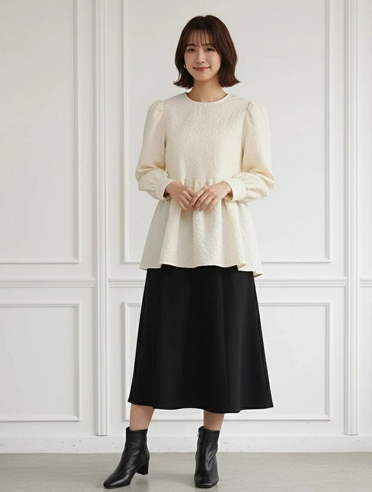 fifth ふくれジャガードペプラムトップス | 人気レディース