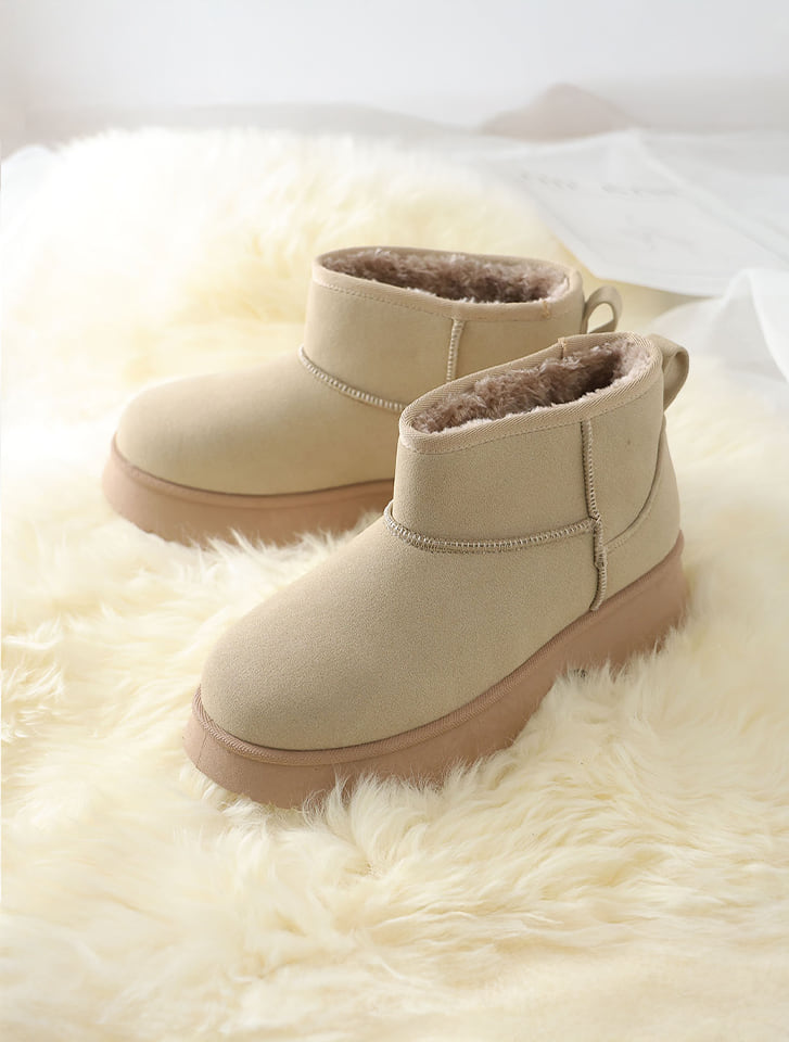 Vivian もふぽか厚底5.0cmチャンキーヒールムートンブーツ【防止加工