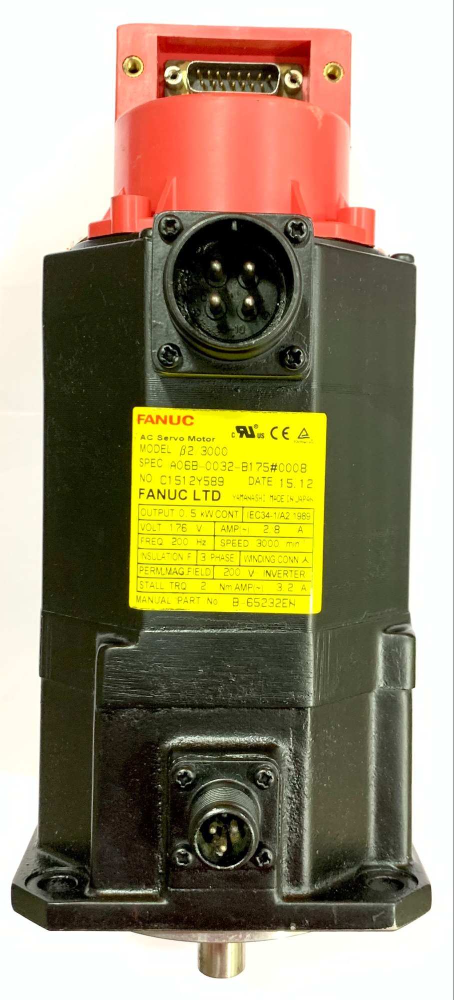 3000 MIN FANUC A06B-0032-B175 FANUC AC SERVO MOTOR, 176 Volts at