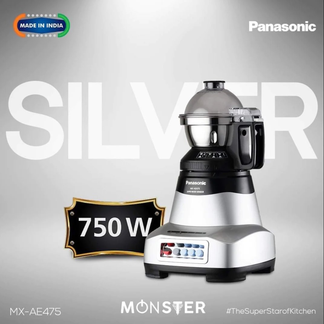 750W Panasonic Monster AE475 Juicer Mixer Grinder, For Wet & Dry