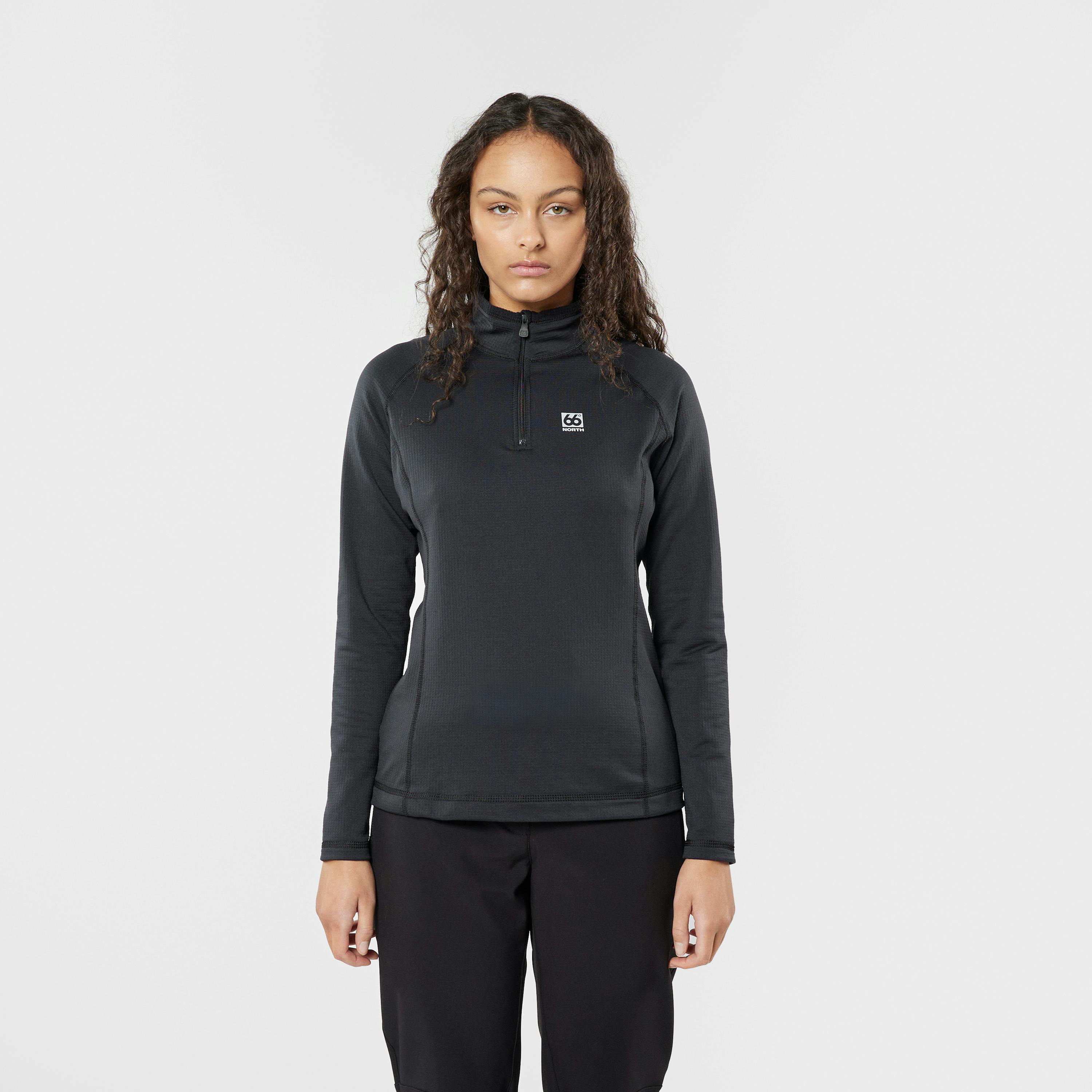 Women - Women's Grettir Zip Neck - Black – 66°North