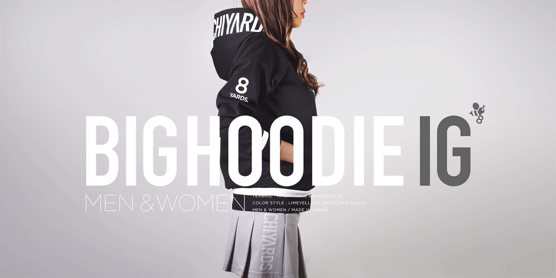 8YARDS / Women's BIG HOODIE IG | Black