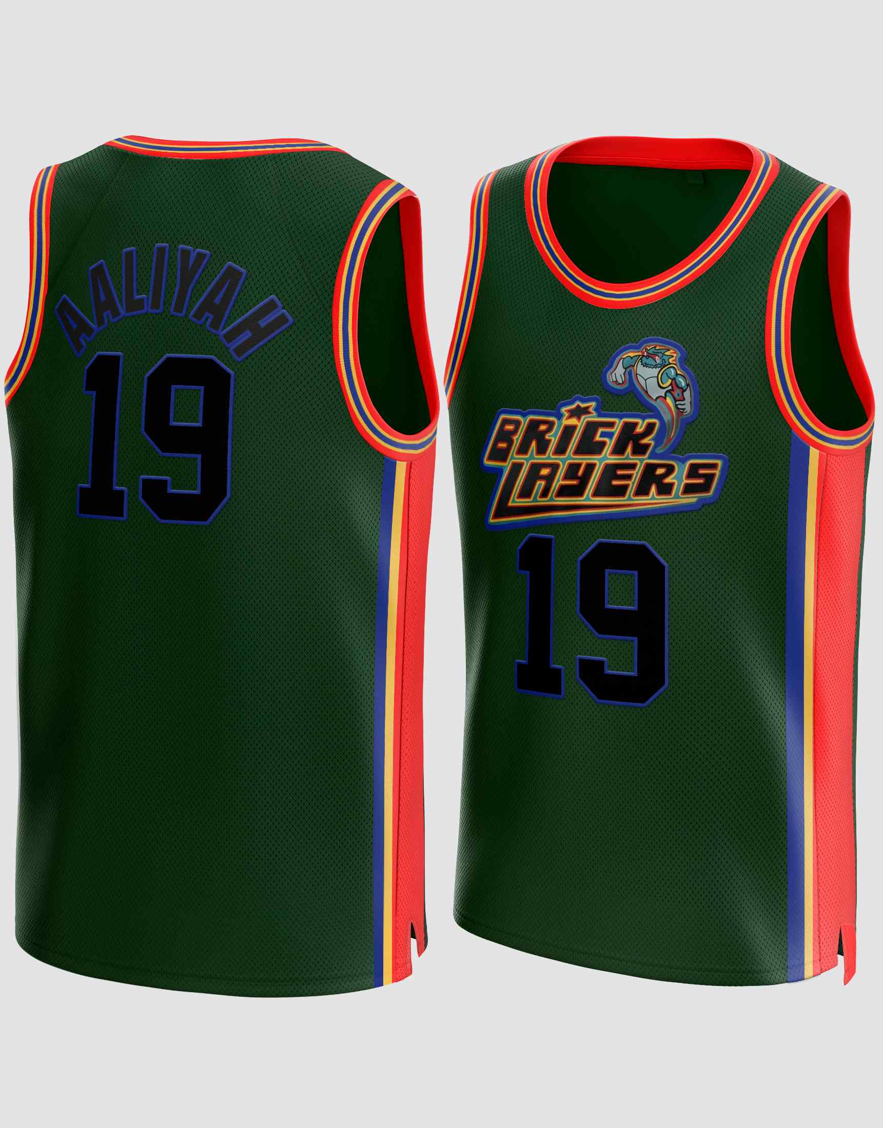 Aaliyah #19 Bricklayers MTV Green Jersey - 99Jersey | Where