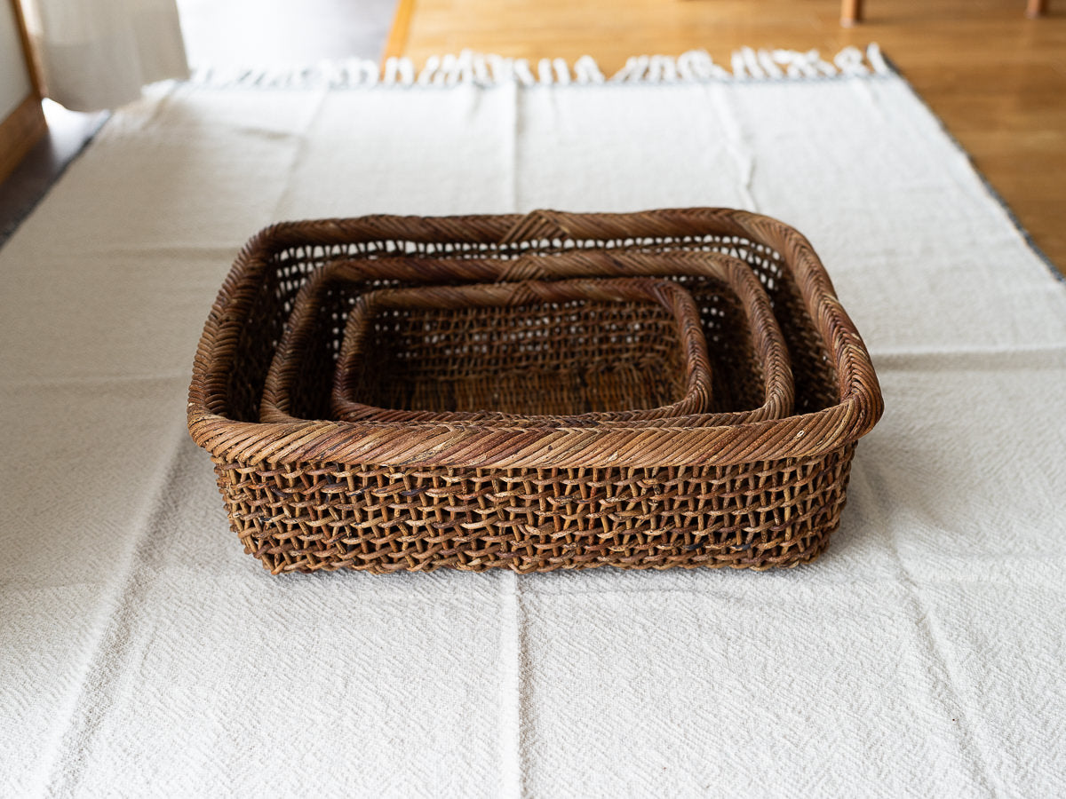 長野あけび すかし編み角バスケット｜市川籠店 – 市川籠店 | 1basketry