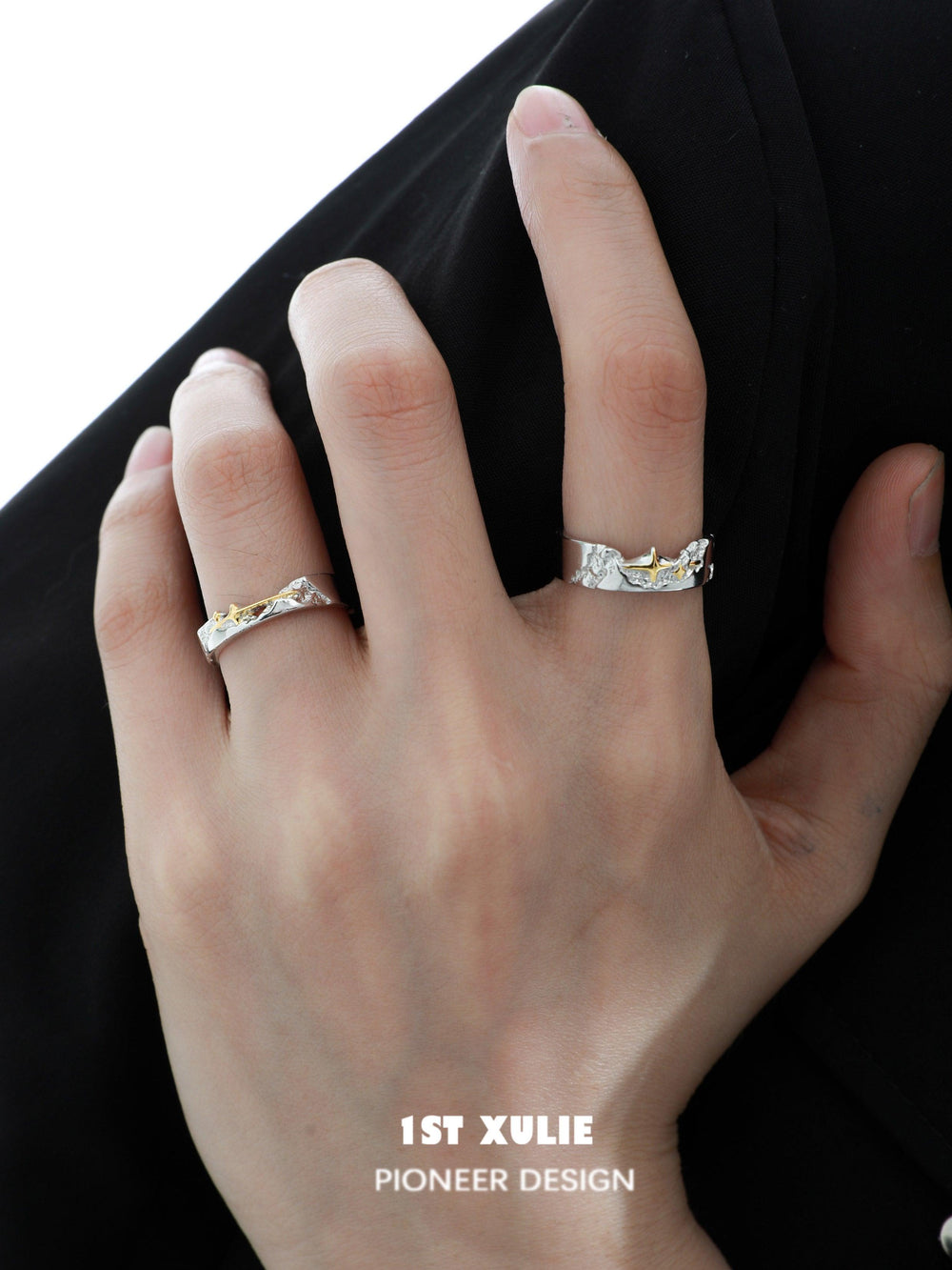 Starfall Meteorite Couple's Rings | 1ST XULIE Jewelry