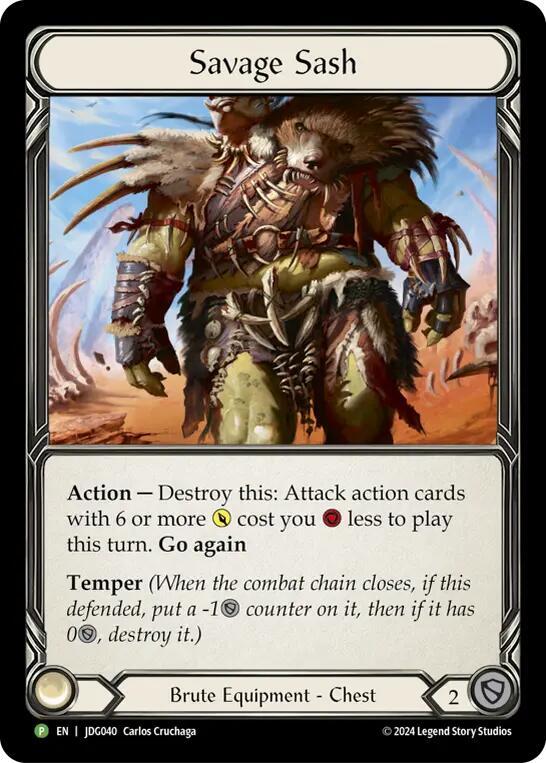 Savage Sash - JDG040 - Flesh and Blood: Promo Cards - Flesh and