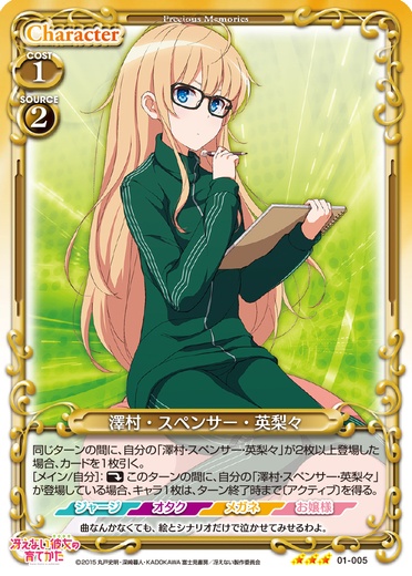 澤村・スペンサー・英梨々 直筆サイン カード プレシャスメモリーズ