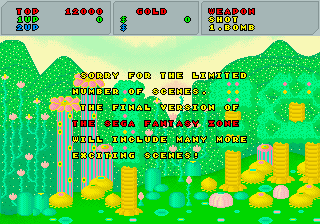Fantasy Zone (Arcade) - The Cutting Room Floor