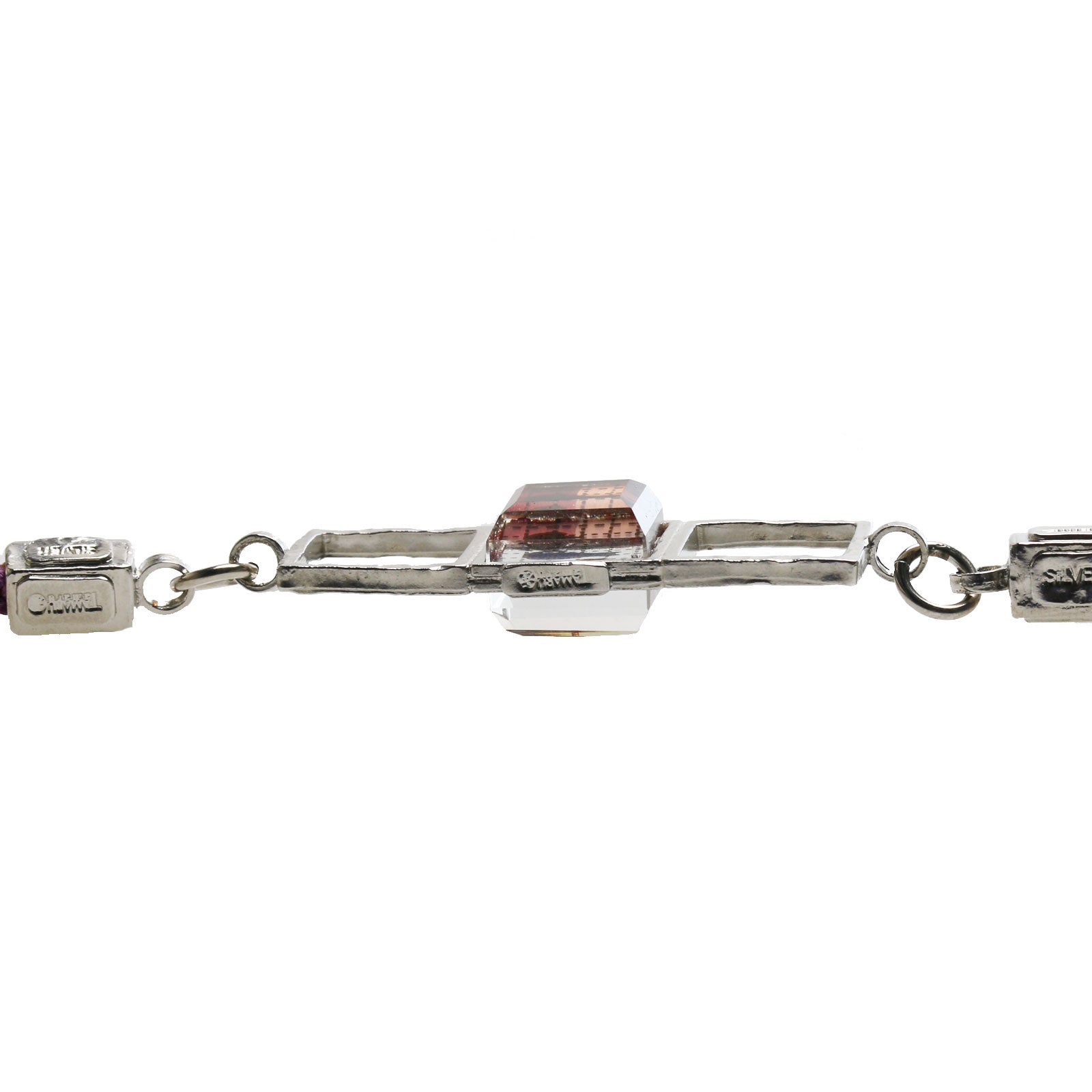 眼鏡チェーン （グラスコード）猫 蟹 シルバー925 シルク 男女兼用