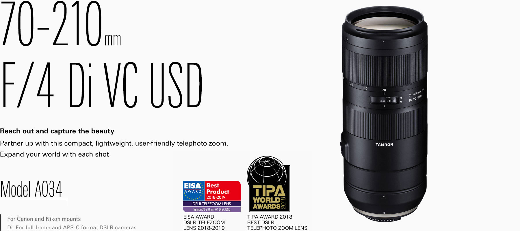 70-210mm F/4 Di VC USD (Model A034) - Tamron India