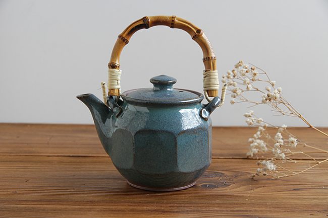 丸八窯】土瓶/小/面取/青 | 【丹波のイロドリ】丹波焼(陶器)の公式通販