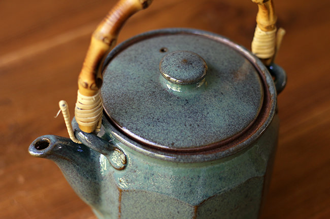 丸八窯】土瓶/中/面取/青 | 【丹波のイロドリ】丹波焼(陶器)の公式通販