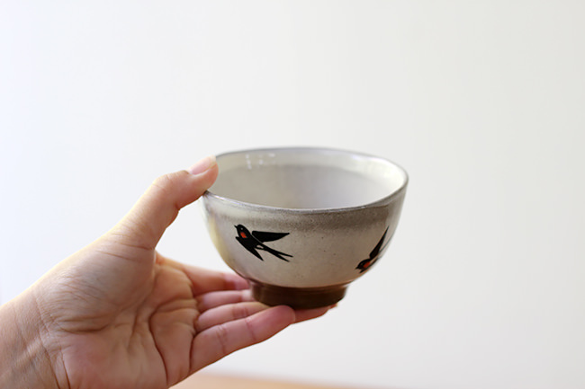 末晴窯】飯碗/ツバメ/小（径 10cm） | 【丹波のイロドリ】丹波焼(陶器