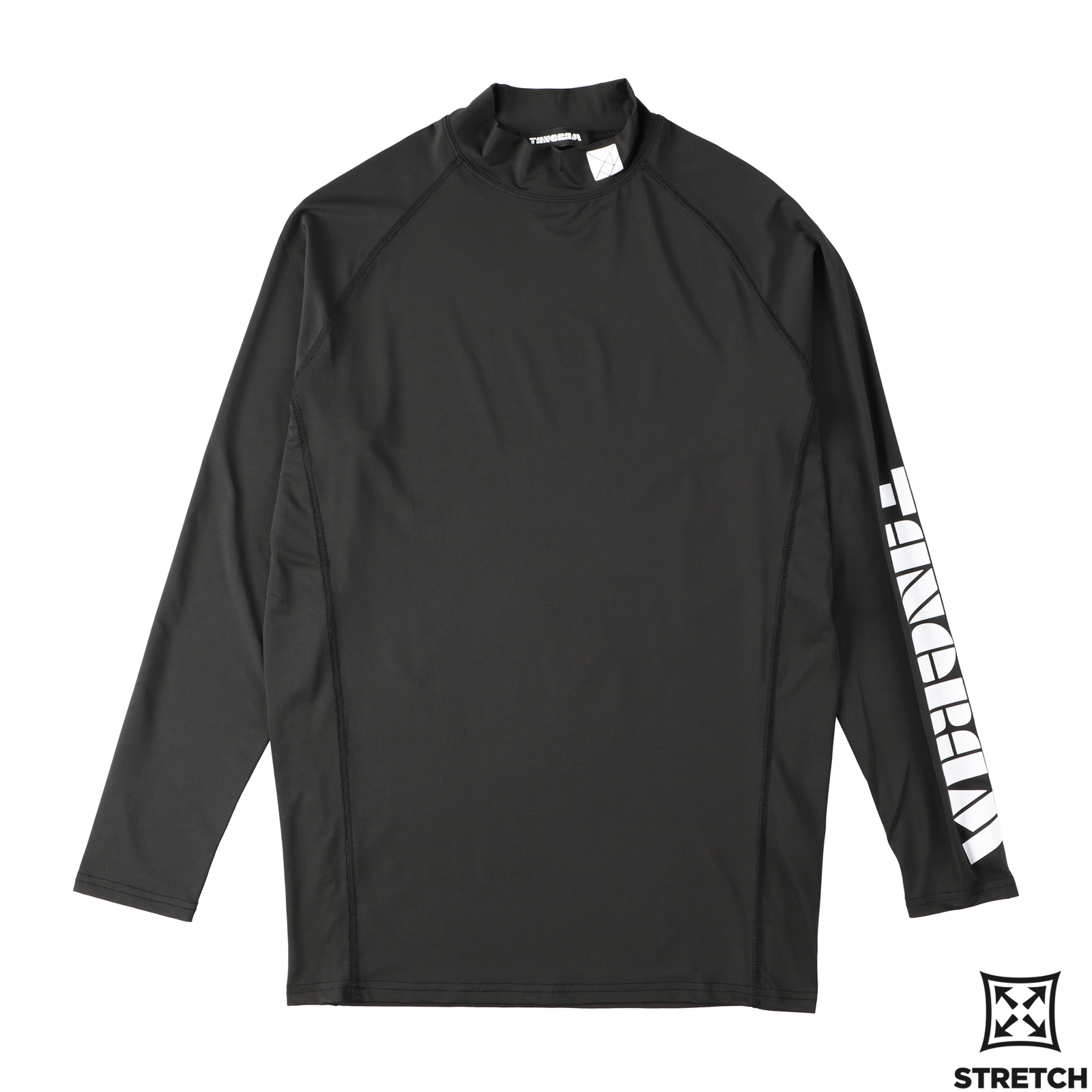 STRETCH FIT LOGO MOCKNECK TEE BLACK TGS-MT09 – TANGRAM
