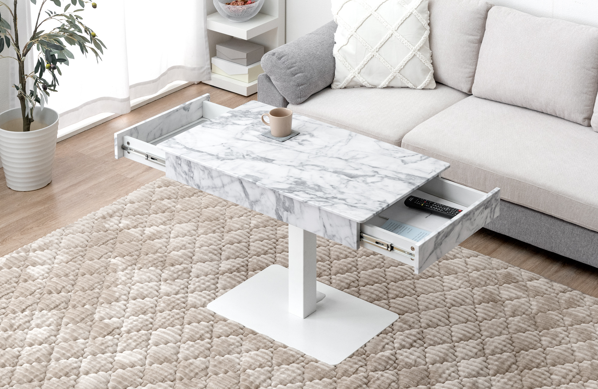 □＜リリース＞引き出し付き無段階昇降テーブルが登場 | タンスのゲン