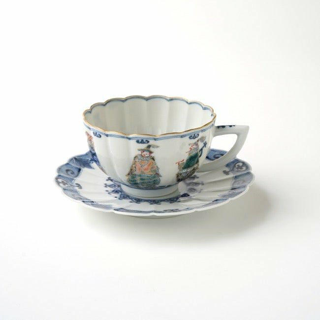 山本長左（やまもとちょうざ） 【山本長左】菊型珈琲碗皿 異邦人〈1客