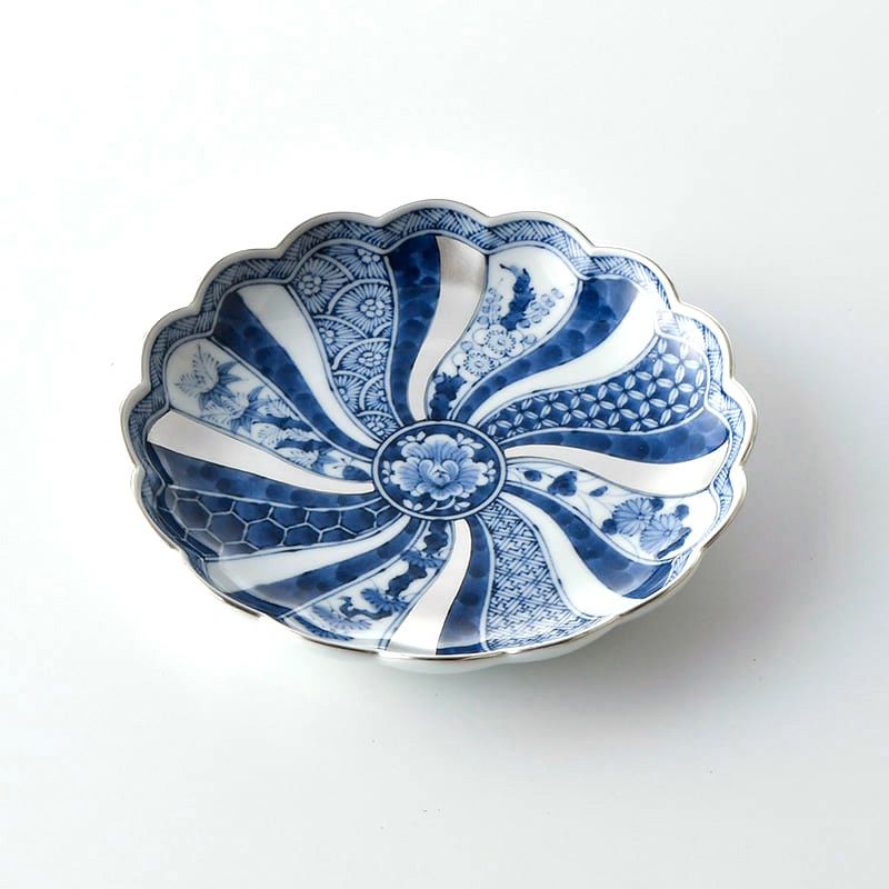 藍青シリーズ 【波佐見焼】銀彩祥瑞 プレート 245〈1枚〉 |皿や鉢など