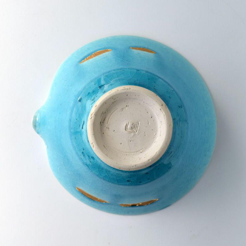 小僧窯（こぞうかま） 【京焼・清水焼】小僧窯 トルコブルー金彩 鳩口