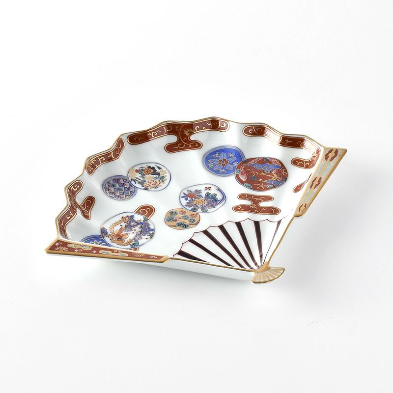 古伊万里シリーズ 【波佐見焼】赤濃鳳凰 扇皿〈1枚〉 |皿や鉢など和