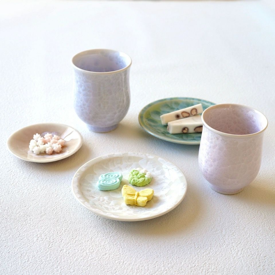 花結晶 【京焼・清水焼】花結晶 三寸皿（茶）〈1枚〉 |皿や鉢など和